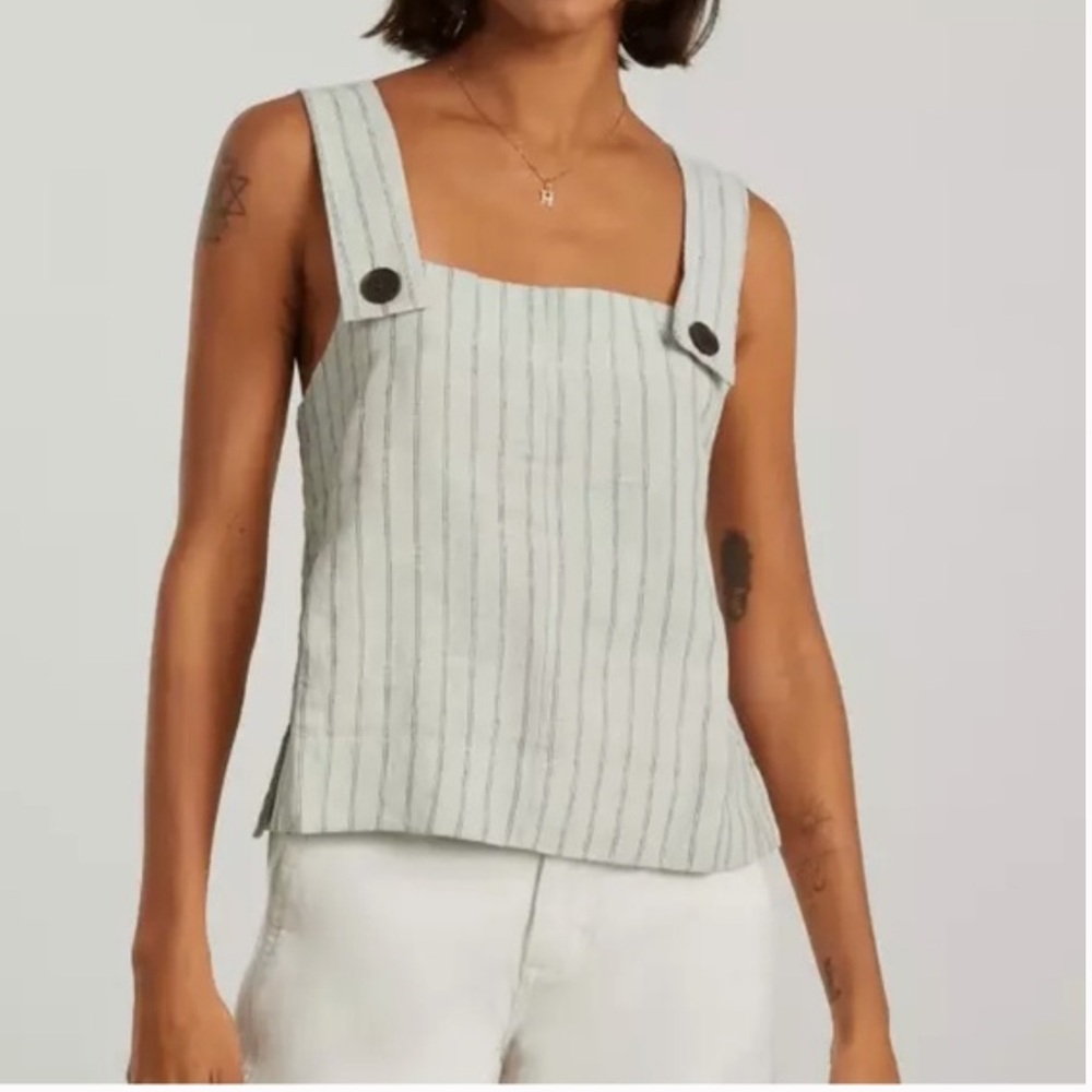 Everlane Striped Sleeveless Blouse - White and Black